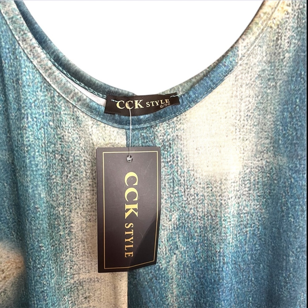 Blue Boho Loose Fit Wide Leg Tie-Dye Jumpsuit - Picture 4 of 7